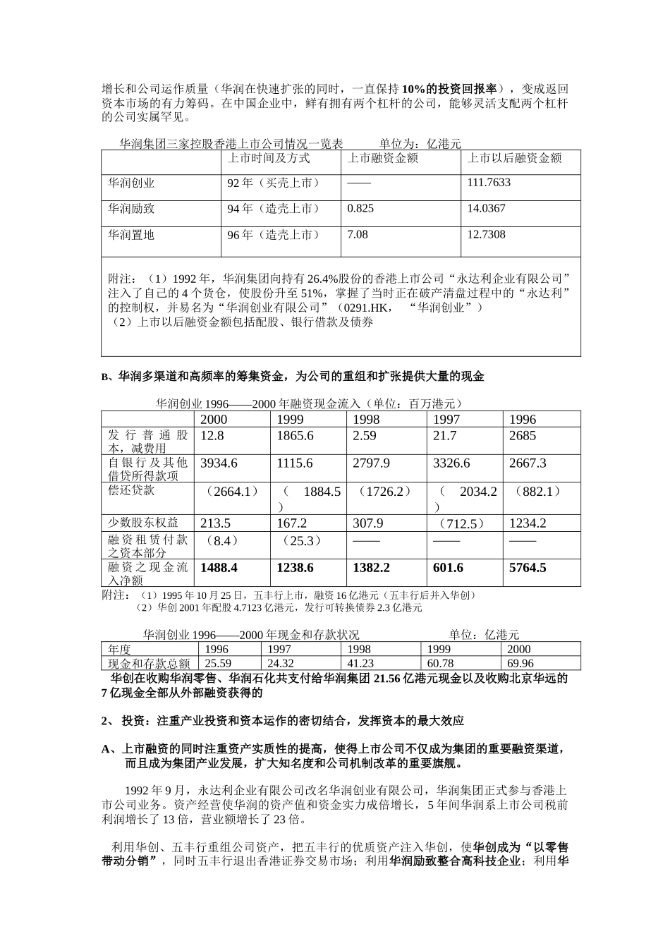 华润集团资本运营分析6_第3页