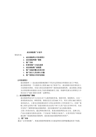 成功保险推广计划书样本