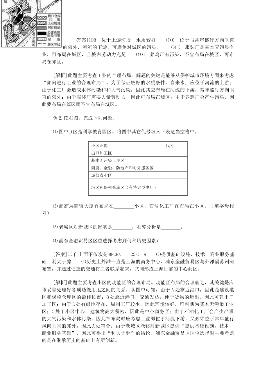 地理教案教学设计城市的合理规划复习设计_第3页