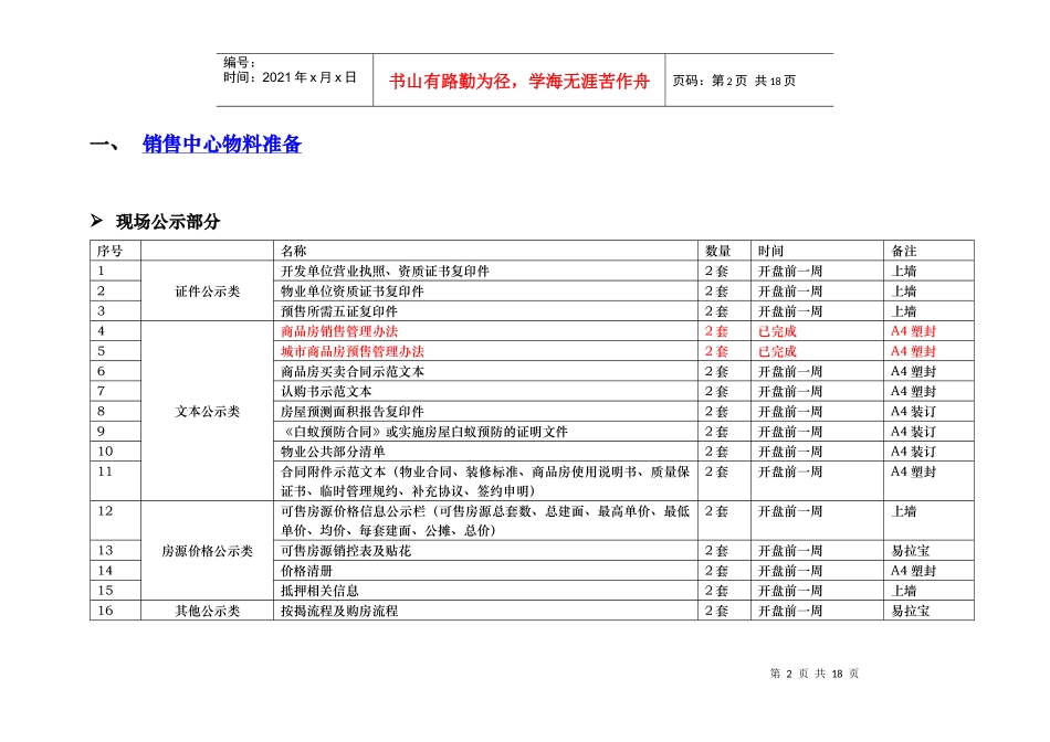 北欧丽景开盘活动组织方案_第2页