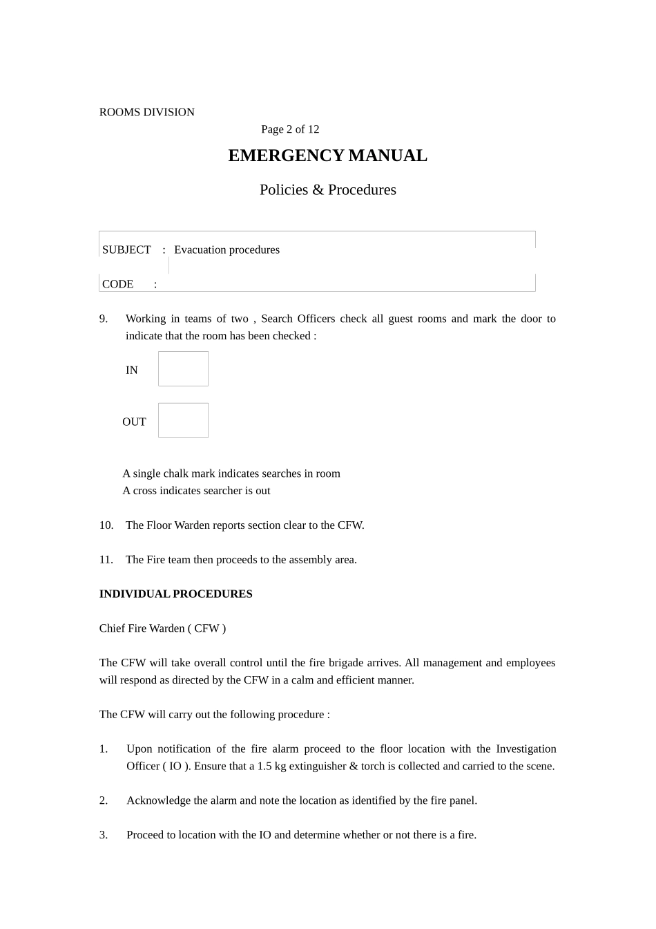 国际著名酒店安全部程序（英文）Evacuation procedures_第3页