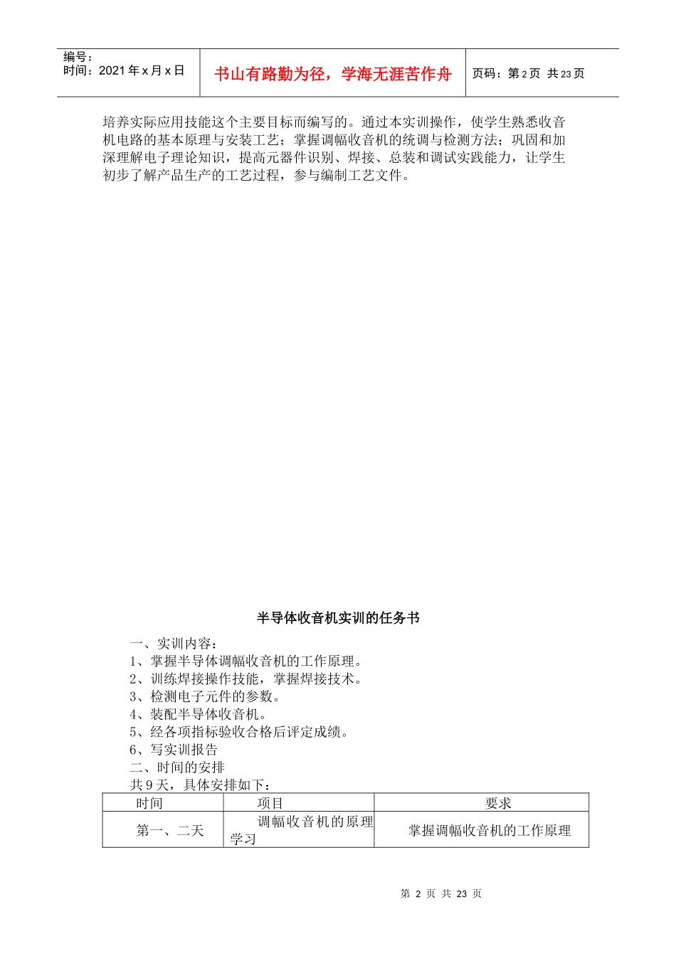 半导体收音机组装实训指导书_第2页