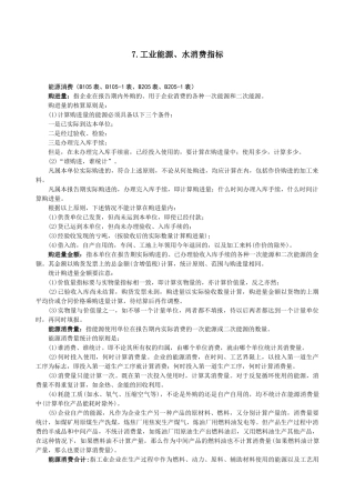 工业能源、水消费指标