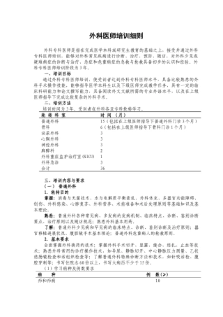 外科医师培养标准