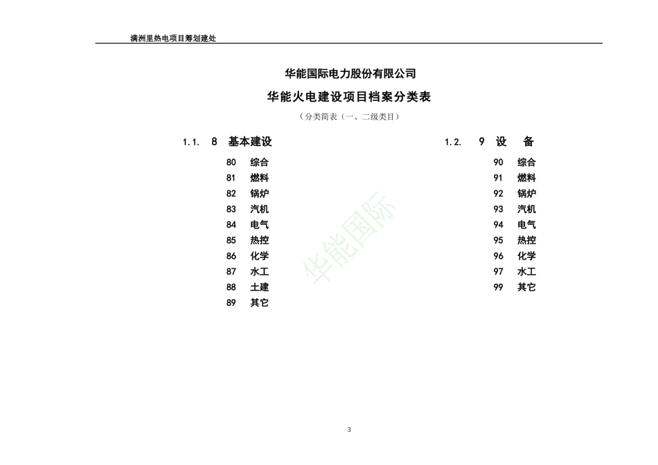 华能火电建设项目档案分类表_第3页