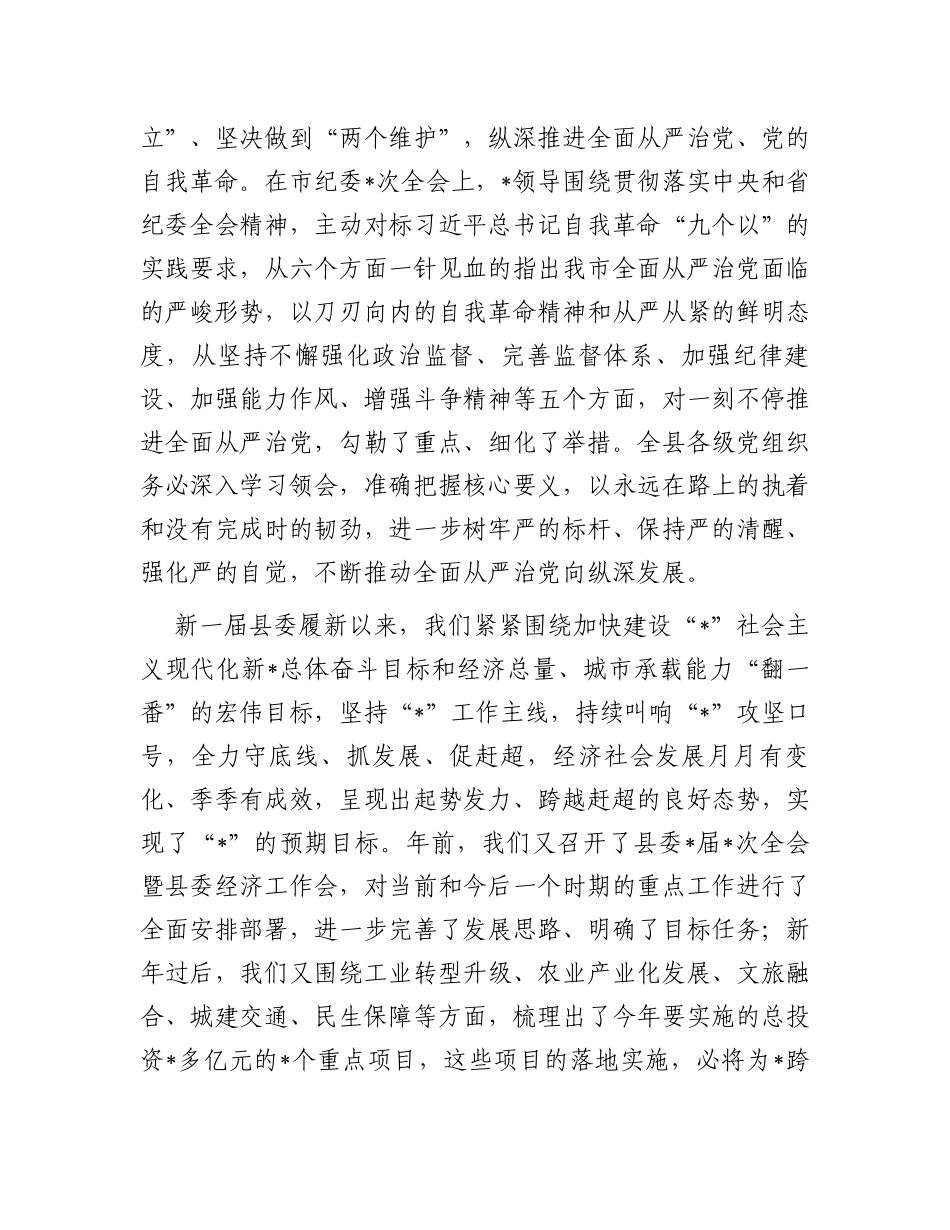 某县委书记在2024年县纪委全会上的讲话_第3页
