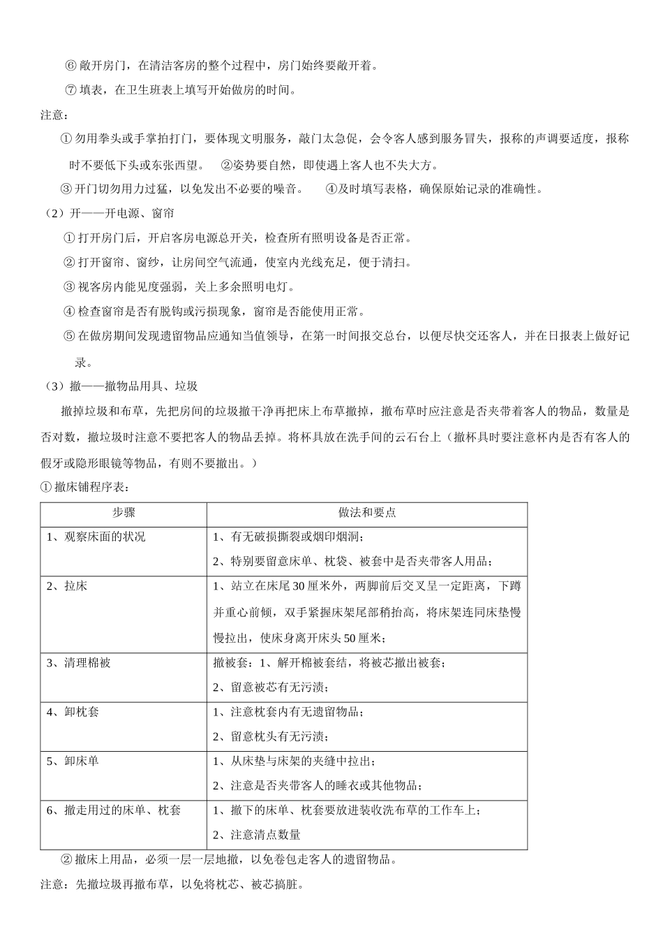 快捷连锁酒店房务部规程规范操作标准培训(SOP)_第3页