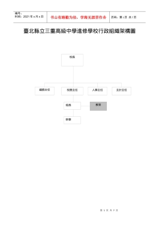 台北县立三重高级中学进修学校行政组织架构图