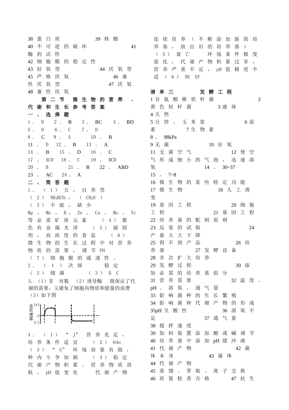 微生物和发酵工程练习06答案(正式1)_第3页
