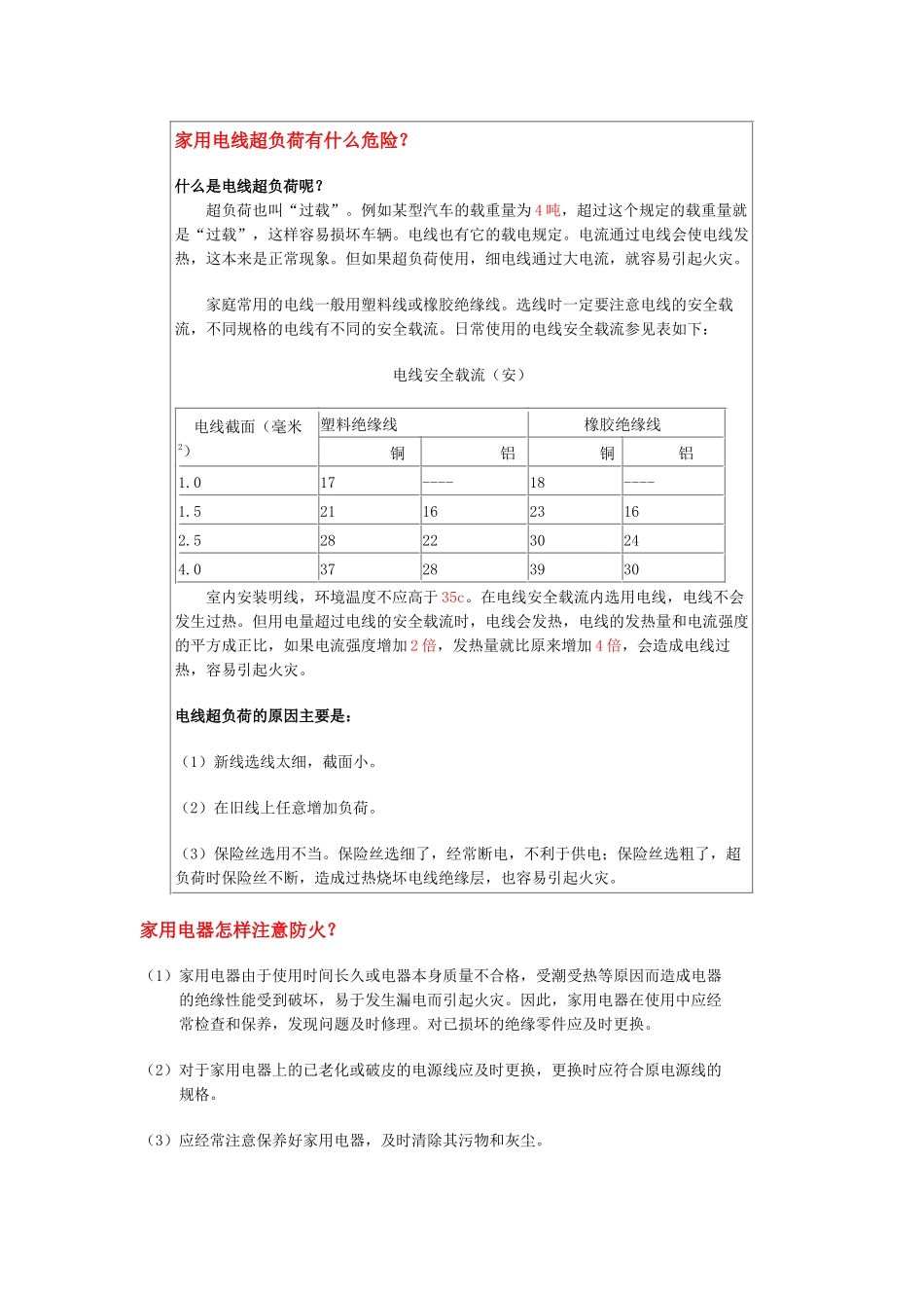 家用电线超负荷有什么危险？_第1页