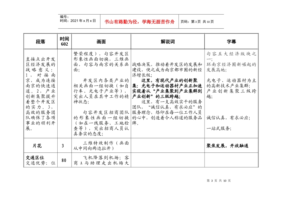 句容经济开发区招商宣传片文稿分镜版_第3页