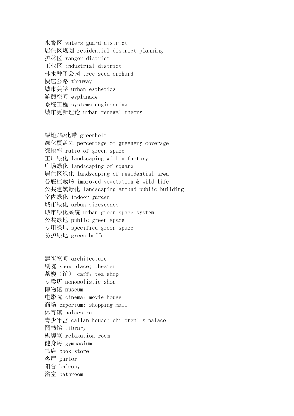 园林景观专业英语词汇_第2页