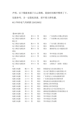 华科电气就业统计