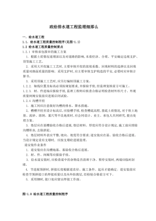 市政给排水管道工程监理细则