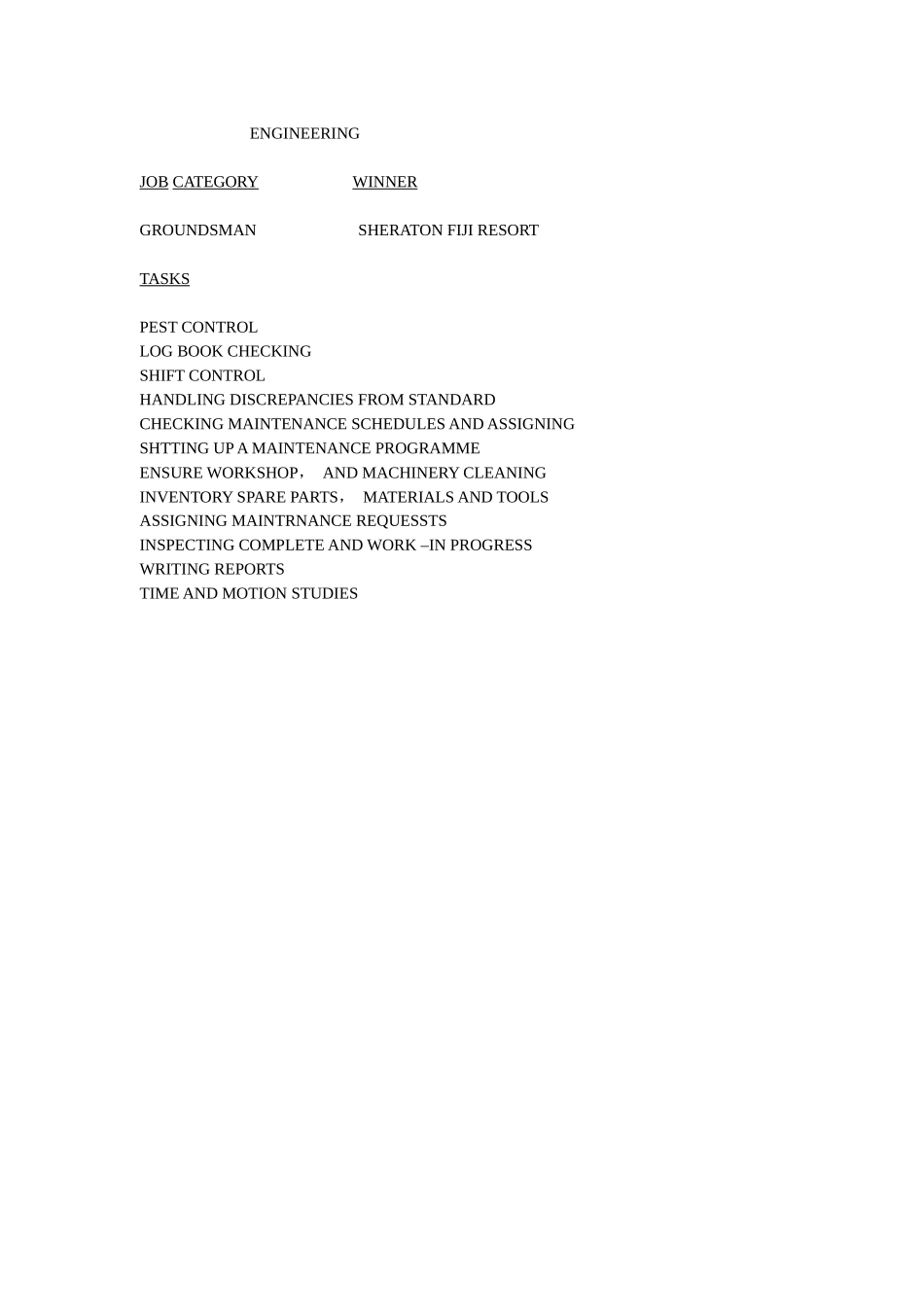 国外著名酒店工程部操作程序-6(英文)REPAIRSANDMAINTENANCE(97—116)_第1页