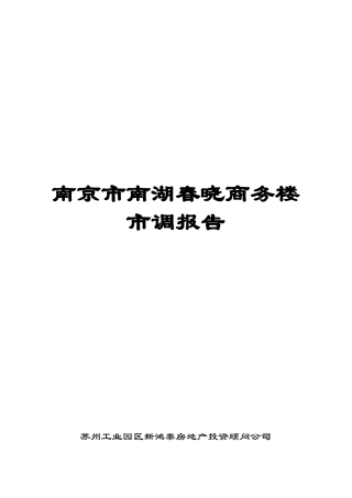 南京某商务楼市场调查报告