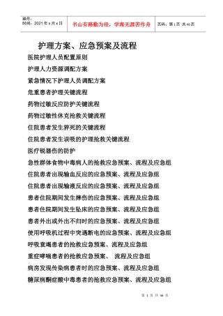 危重患者质量关键流程