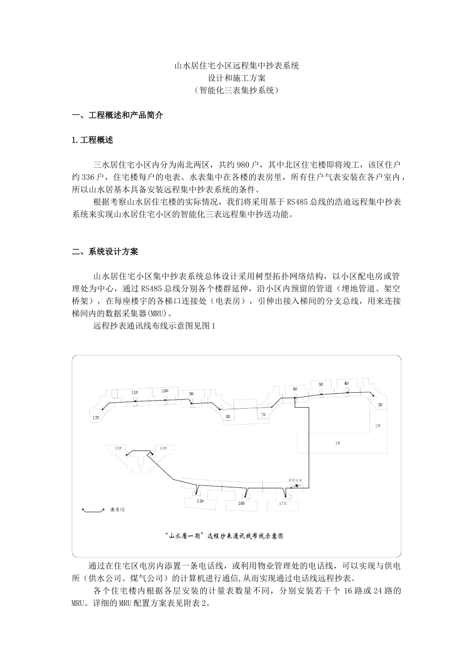 山水居住宅小区远程集中抄表系统_第1页