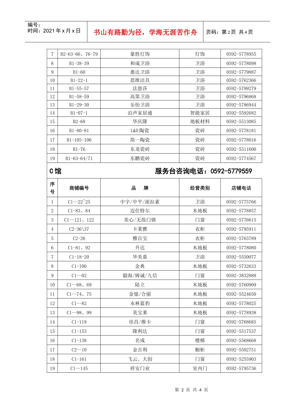 厦门地区合作商户（点击下载）-自在家装业务厦门分行咨询电_第2页