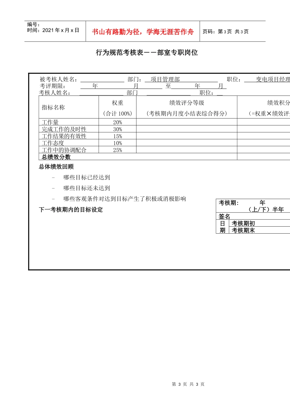 变电项目经理行为规范评分标准_第3页