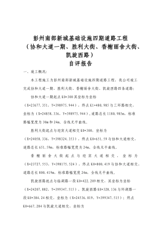 彭郫东路三段、清贤路排水自评报告