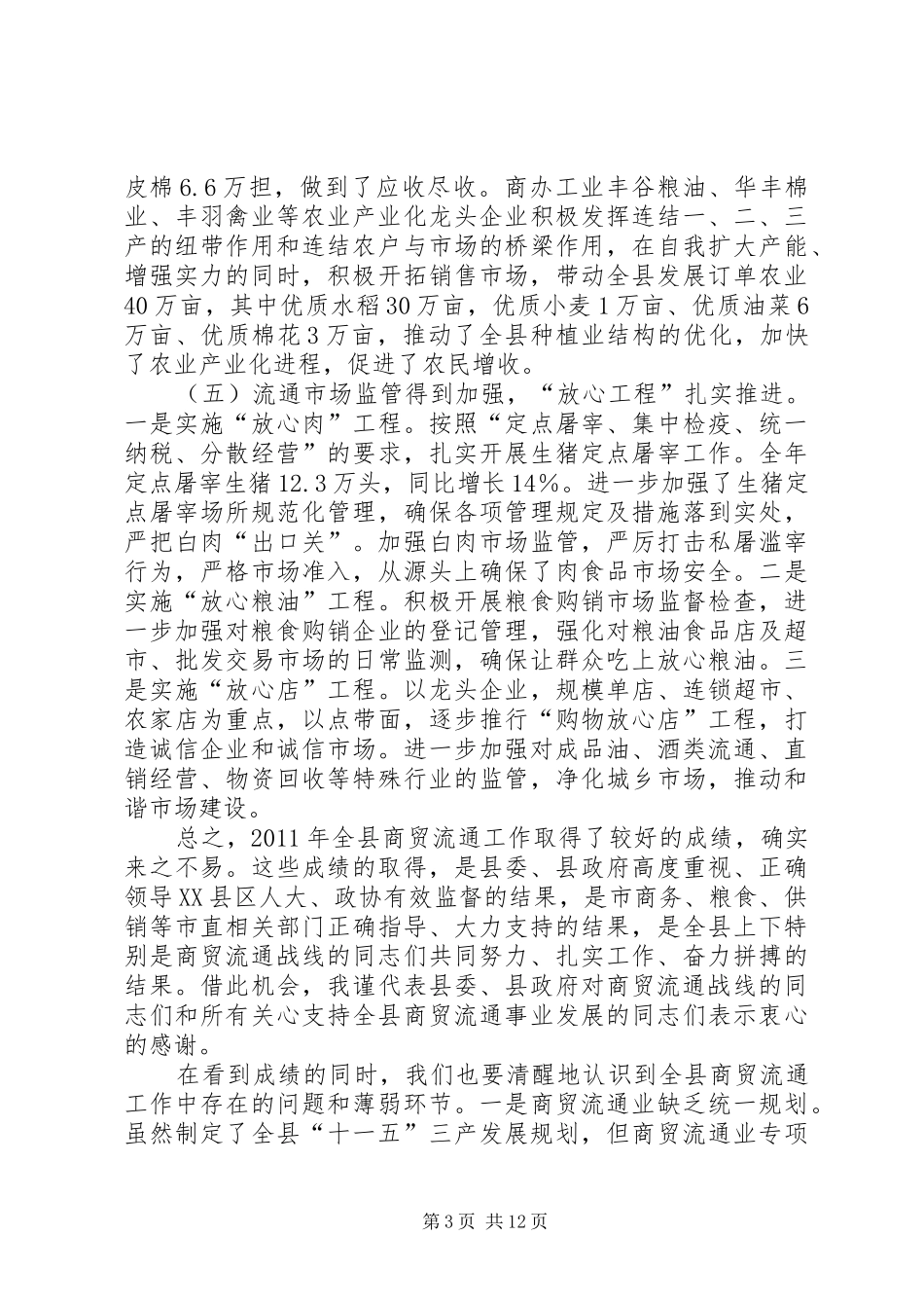 副县长在商贸流通推进会发言稿_第3页