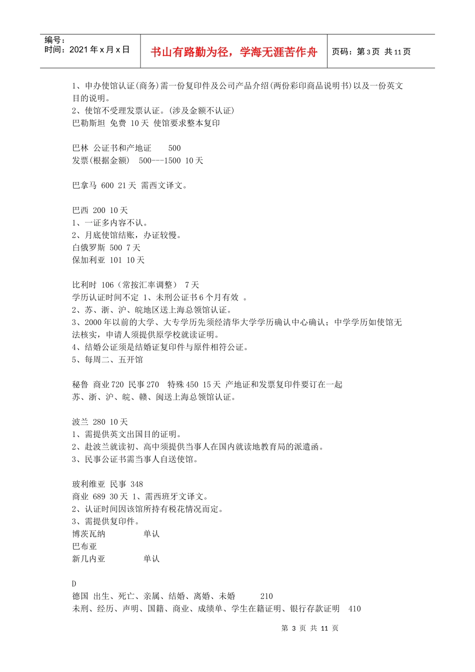 各国使馆认证需要时间_第3页