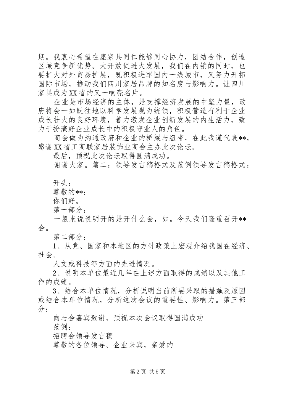 政府领导发言格式_第2页