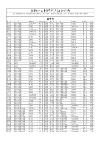 延边州农村经纪人协会公告-＝延边农业信息网＝