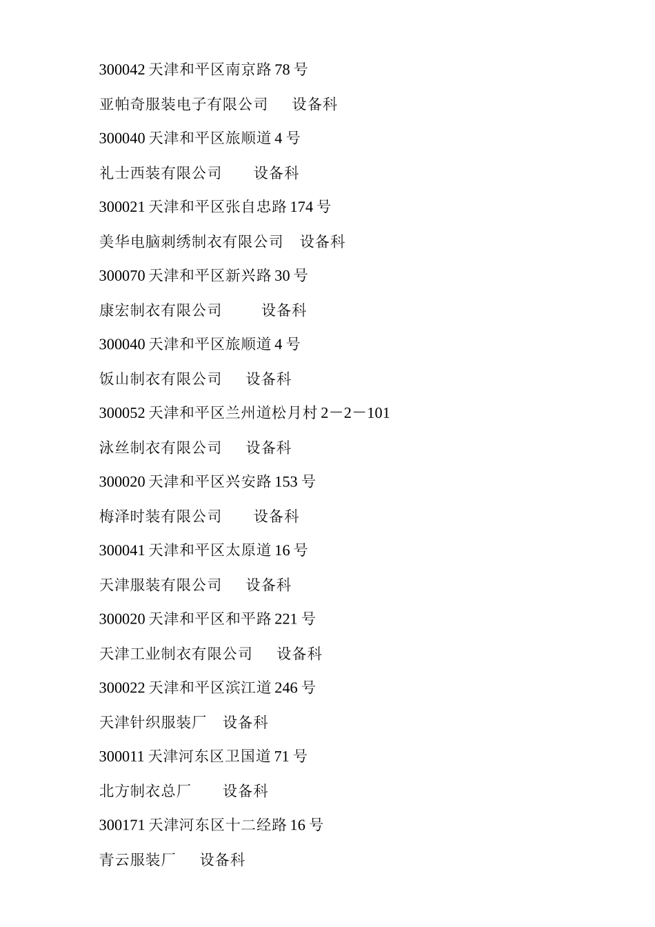 天津服装企业资料_第3页