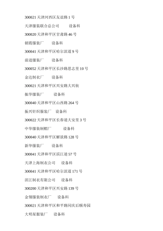 天津服装企业资料