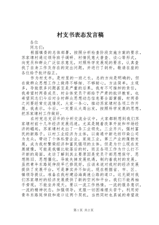 村支书表态发言