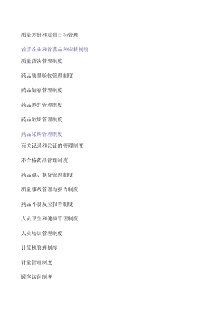 单体药店制度文件汇编