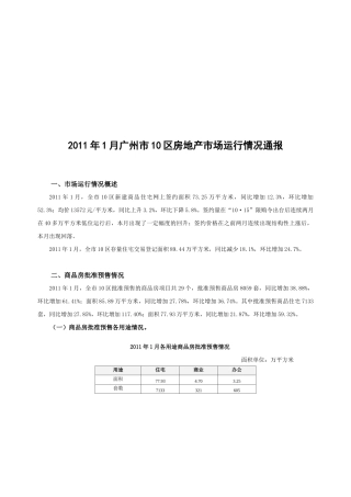 广州市某区房地产市场运行情况通报
