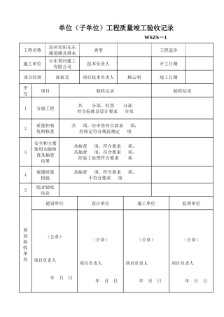 市政排水表-阳光东路道路及排水