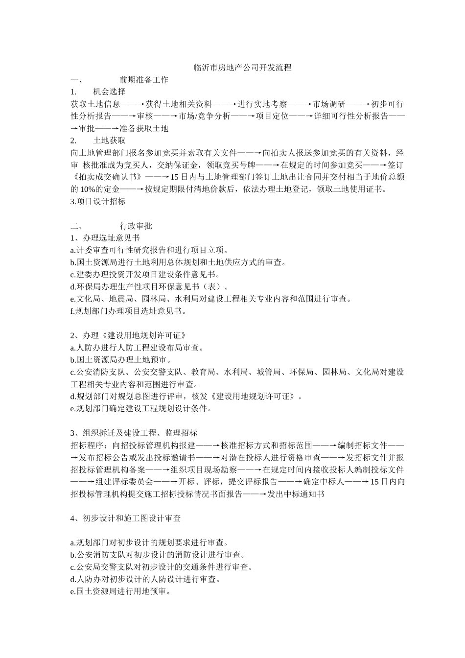 山东临沂市房地产公司开发办事流程_第1页