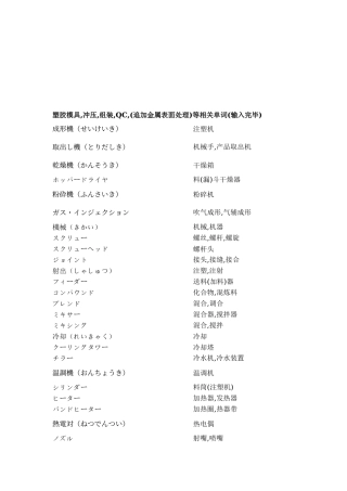 塑胶模具相关单词