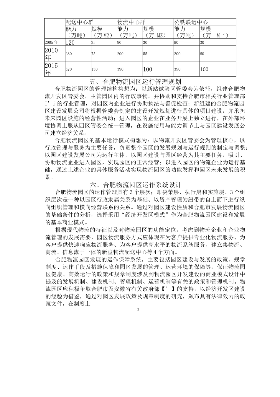 合肥市建设物流园区发展规划方案_第3页