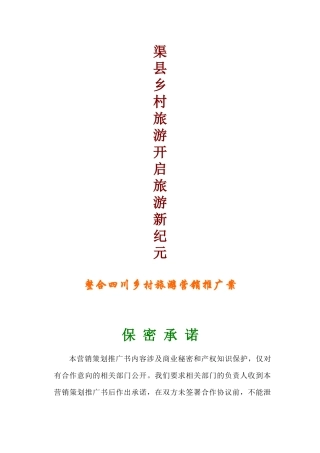 四川乡村旅游营销推广案