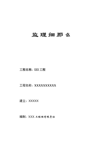 成都某工程项目监理细则
