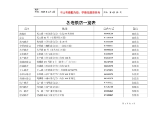 各连锁店一览表