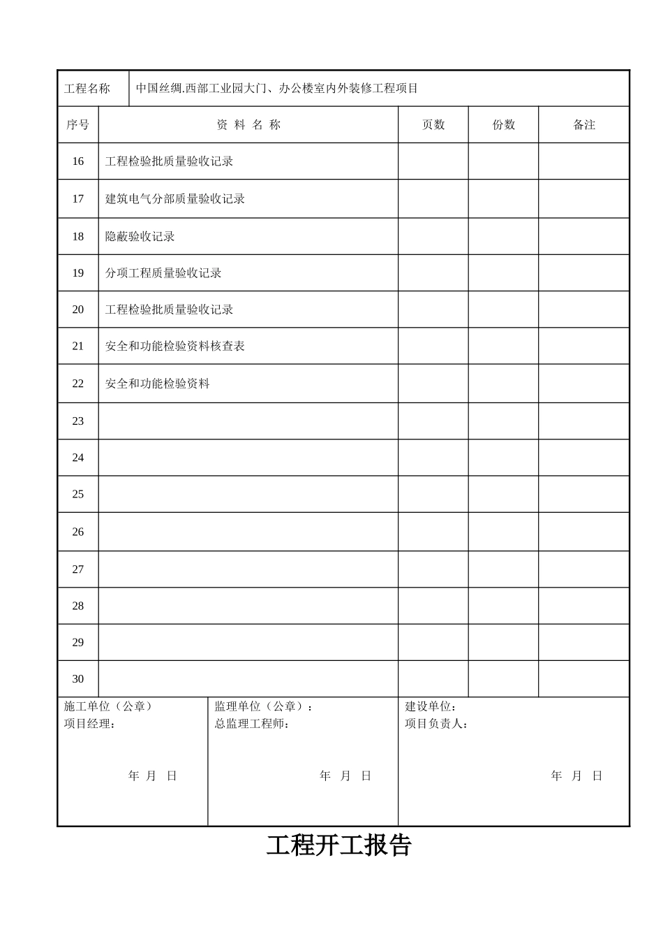 建筑装饰装修工程竣工验收资料表格87492(37页)_第2页