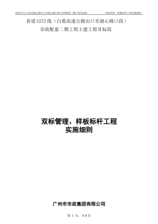 双标管理、样板标杆工程实施细则