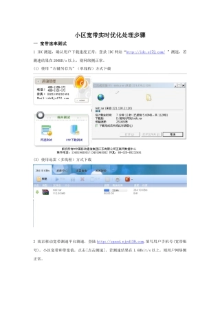 小区宽带实时优化处理步骤(for代维