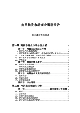 南昌批发市场商业调查研究报告