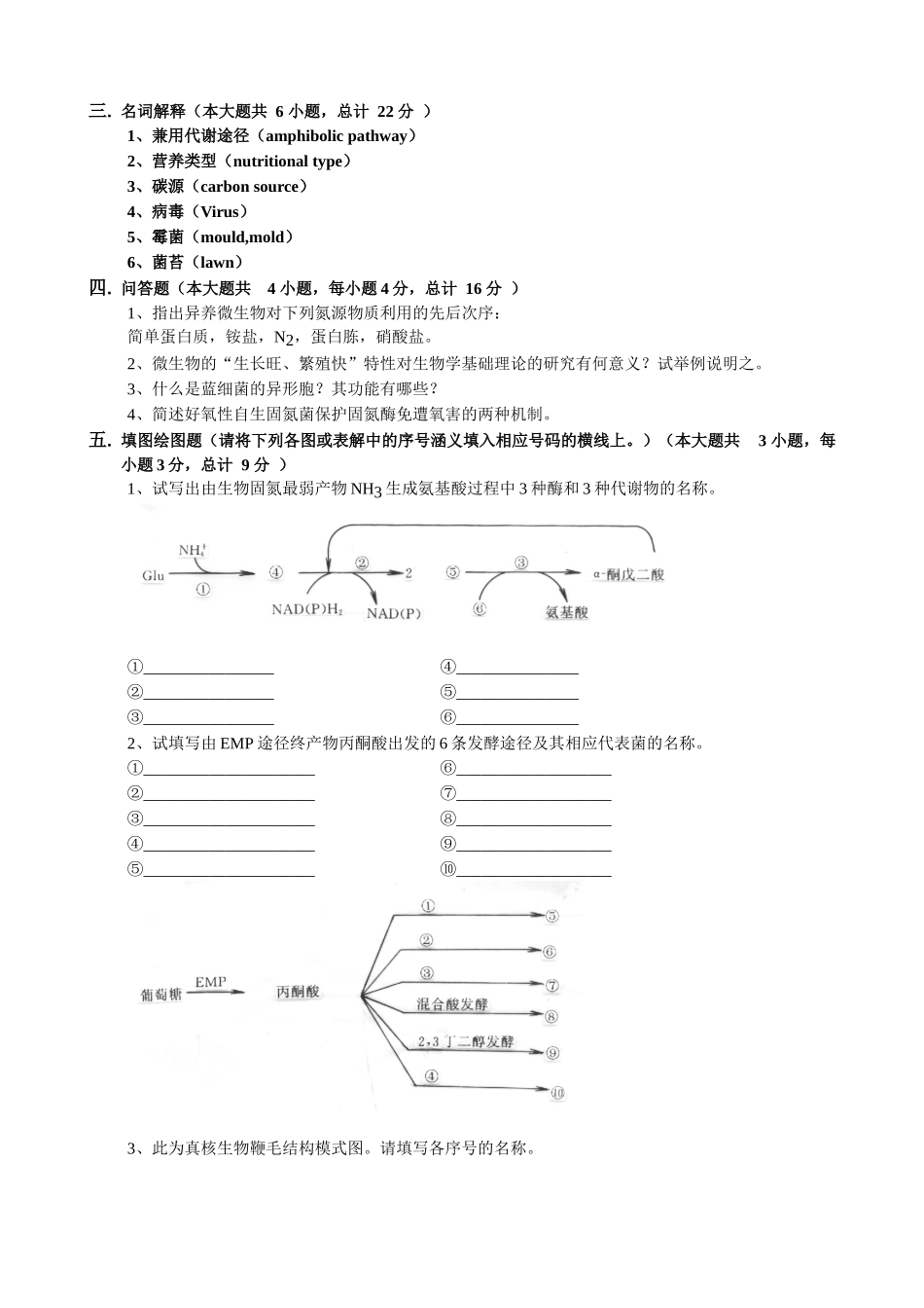微生物学试卷4及答案_第3页