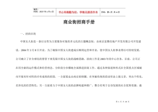 南京市中国女人街商业街招商手册