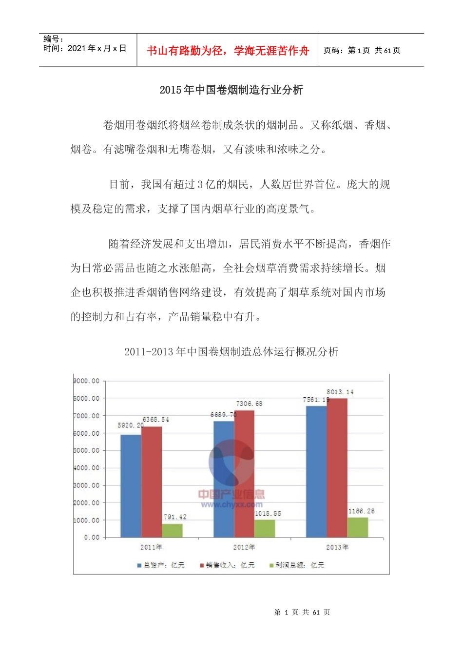 卷烟制造行业分析教材_第1页