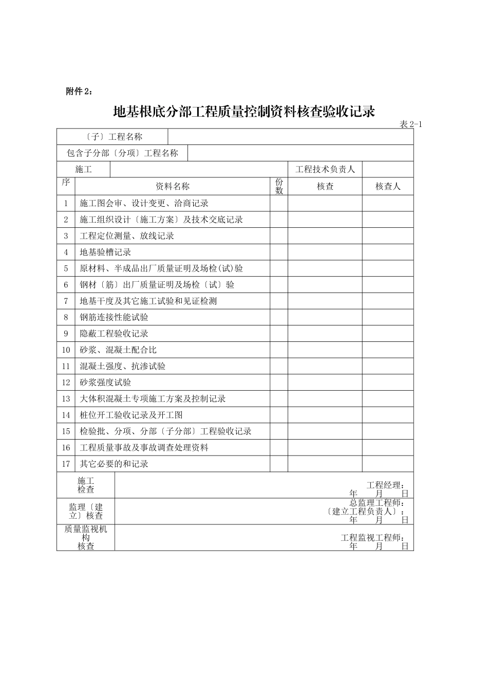 工程质量控制资料核查系列表格_第2页