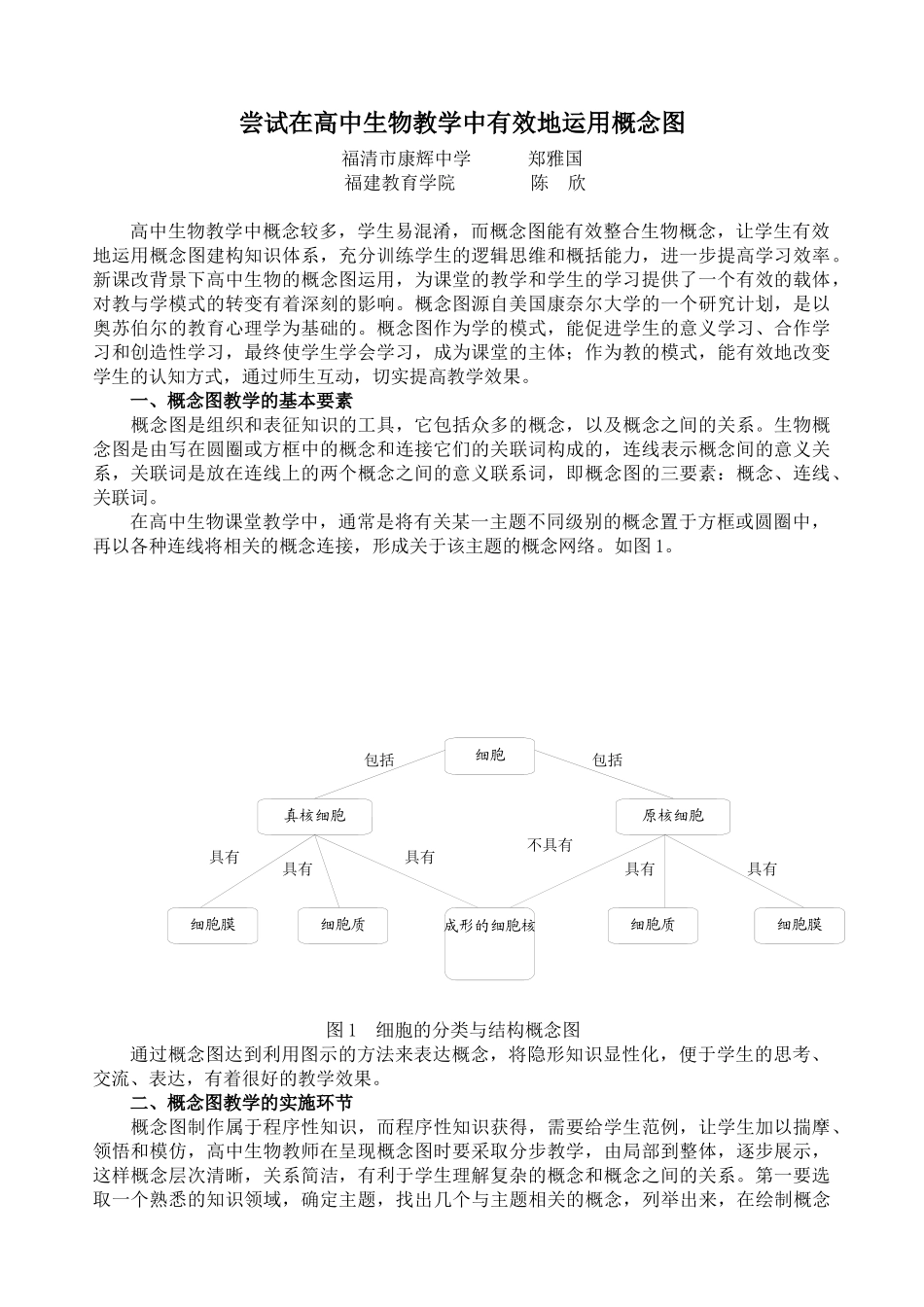 尝试在高中生物教学中有效地运用概念图_第1页